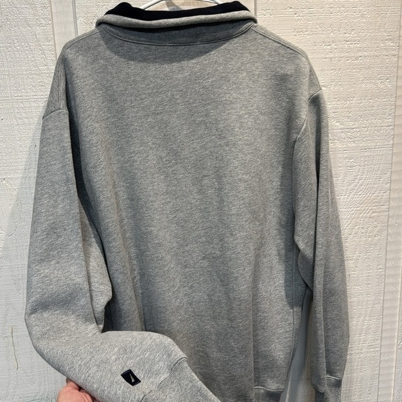 Nautica quarter zip pullover gray sweatshirt, men’s size‎ large - Picture 5 of 5